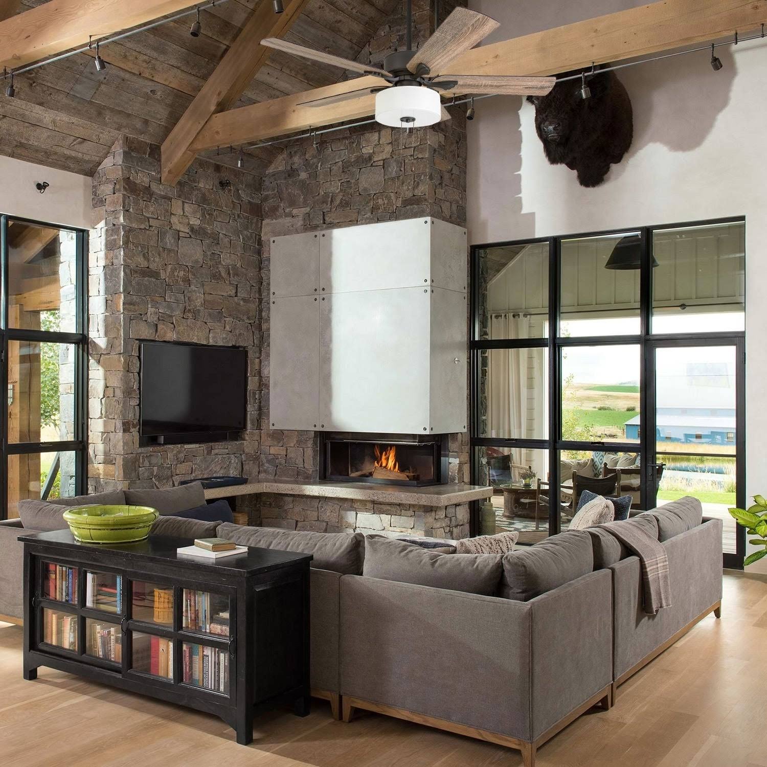 Farmhouse Ceiling Fan 52x22 Barnwood/Tumbleweed, Aged Bronze R980