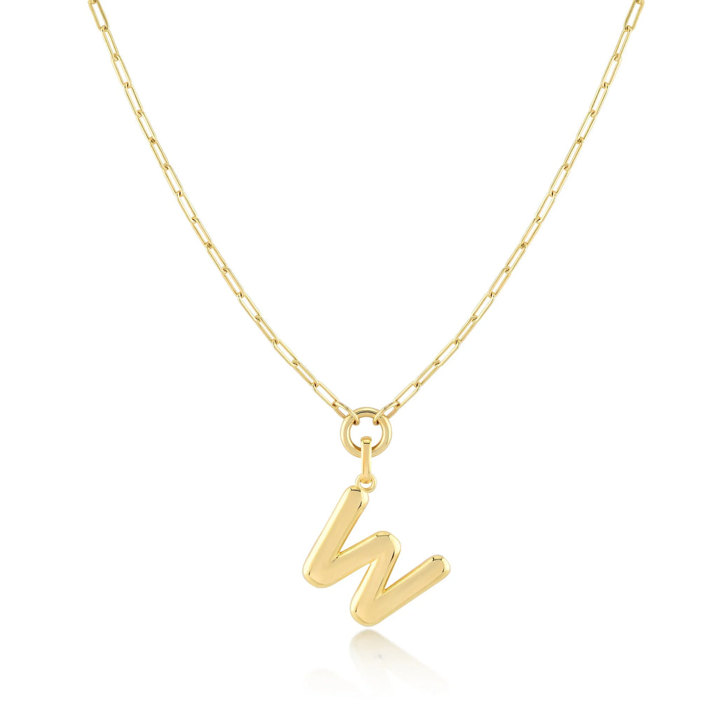 Gold-Filled Initial Necklace with A-Z Pendant Paperclip Chain H27224