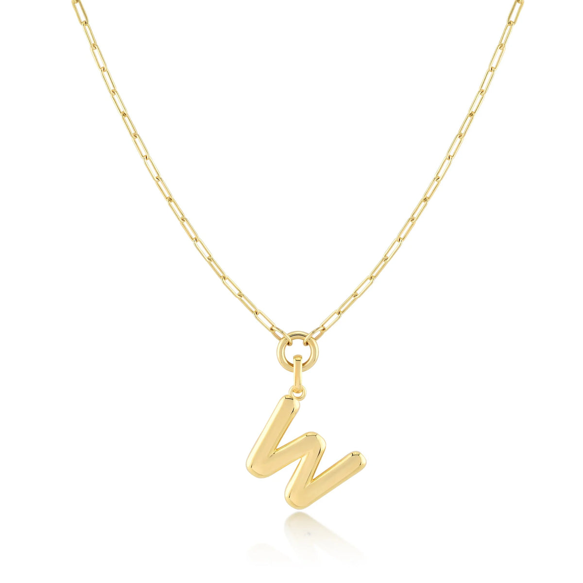 Gold-Filled Initial Necklace with A-Z Pendant Paperclip Chain H27224