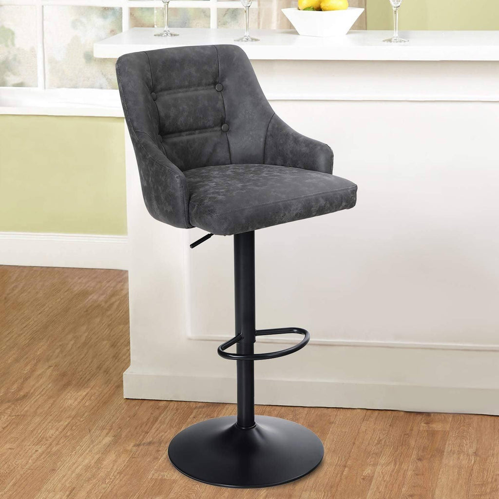 Brown Faux Leather Swivel Bar Stool Y5085