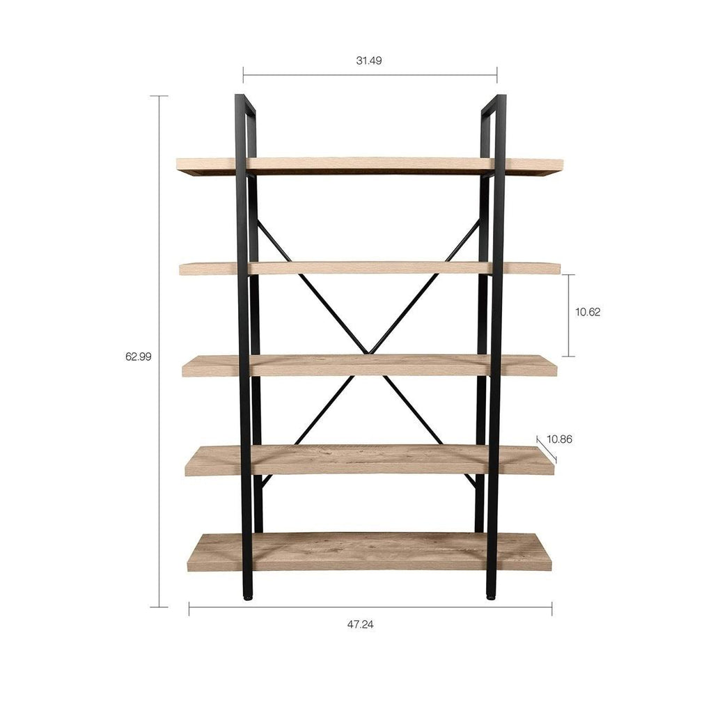 5-Tier Rustic Storage Bookshelf S560