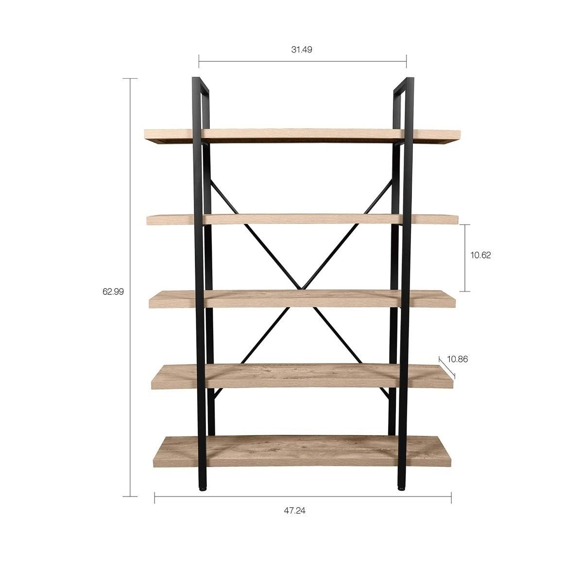 5-Tier Rustic Storage Bookshelf S560