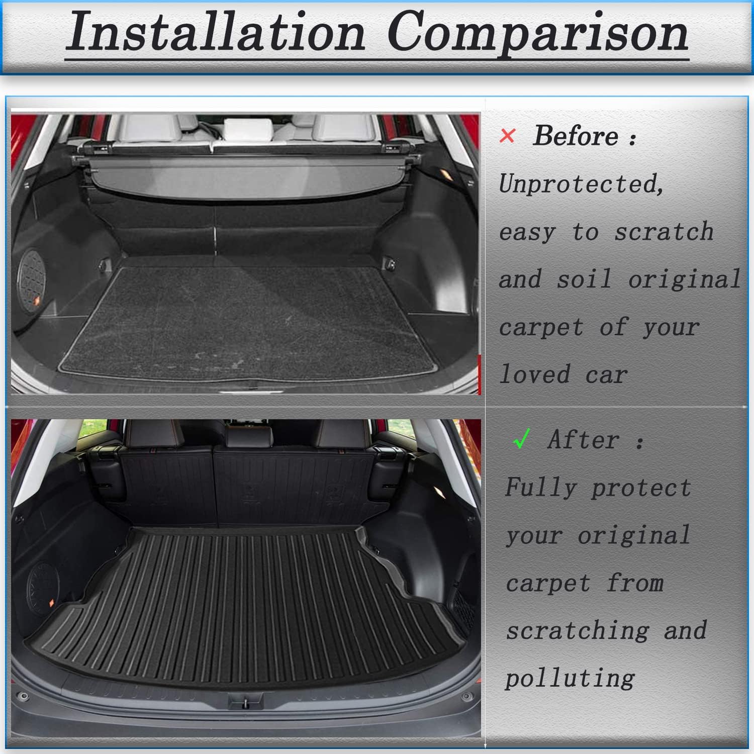 Black TPO Cargo Liners for Ford Escape 2013-2019, Pack of 2 G71837