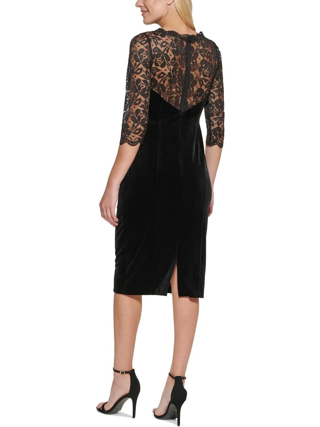 Velvet Lace Front Cocktail Dress Y253