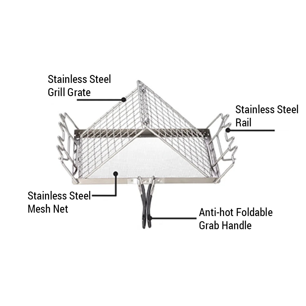 Stainless Steel Folding Camp Stove Toaster Rack K299378