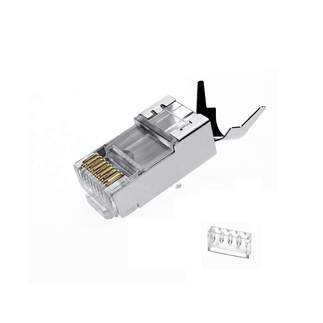 100 Pcs Cat7 RJ45 Metal Shielded Connectors H5197