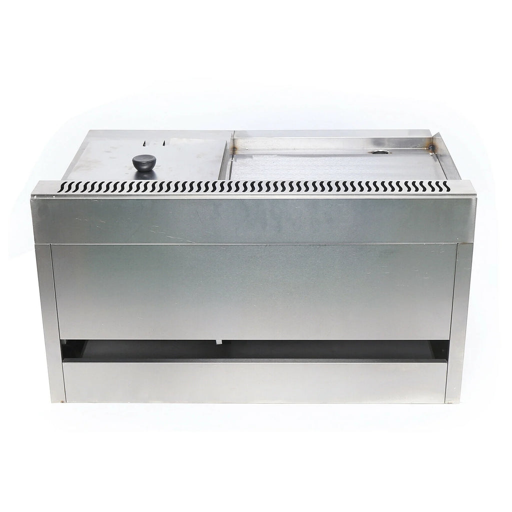 Commercial Countertop 2-Burner Gas Griddle Flat Hotplate with Deep Fryer Combo F900