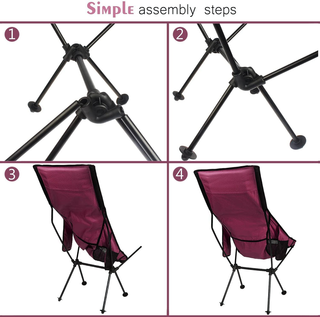 2 Pack Portable Camping Chairs with Carry Bag Q57336