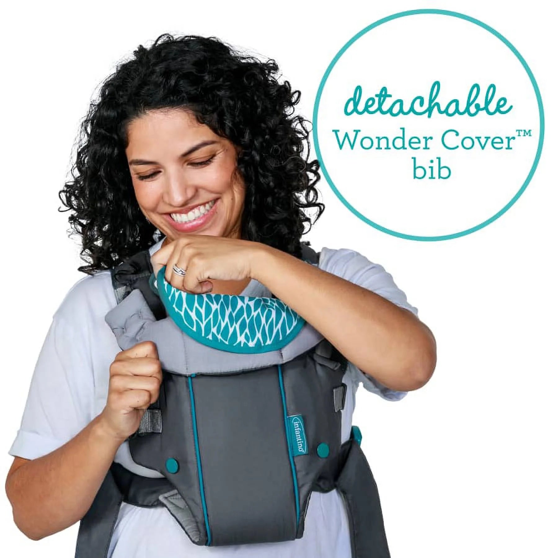 Gray 2-Position Baby Carrier with Wonder Cover Bib Q753089