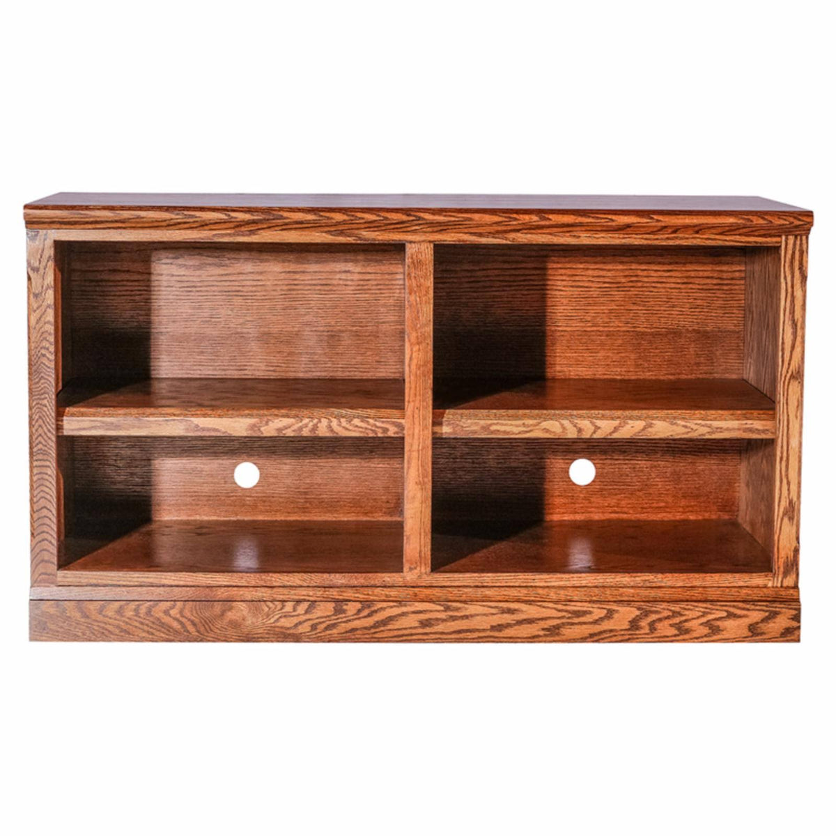 Ebony Oak TV Cart with Open Shelves O274