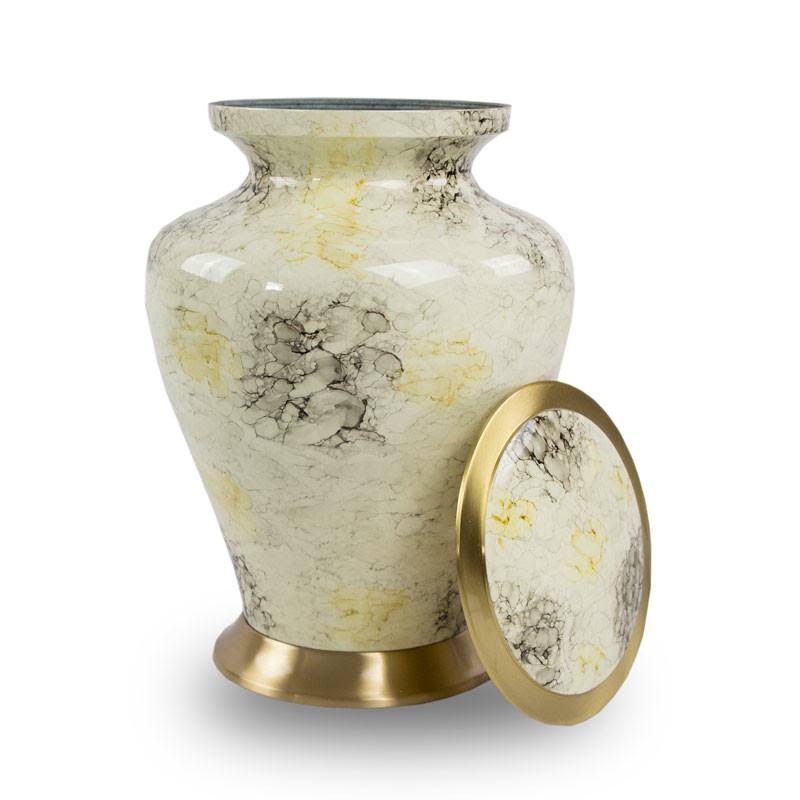 Large Marble White Cremation Urn S5238