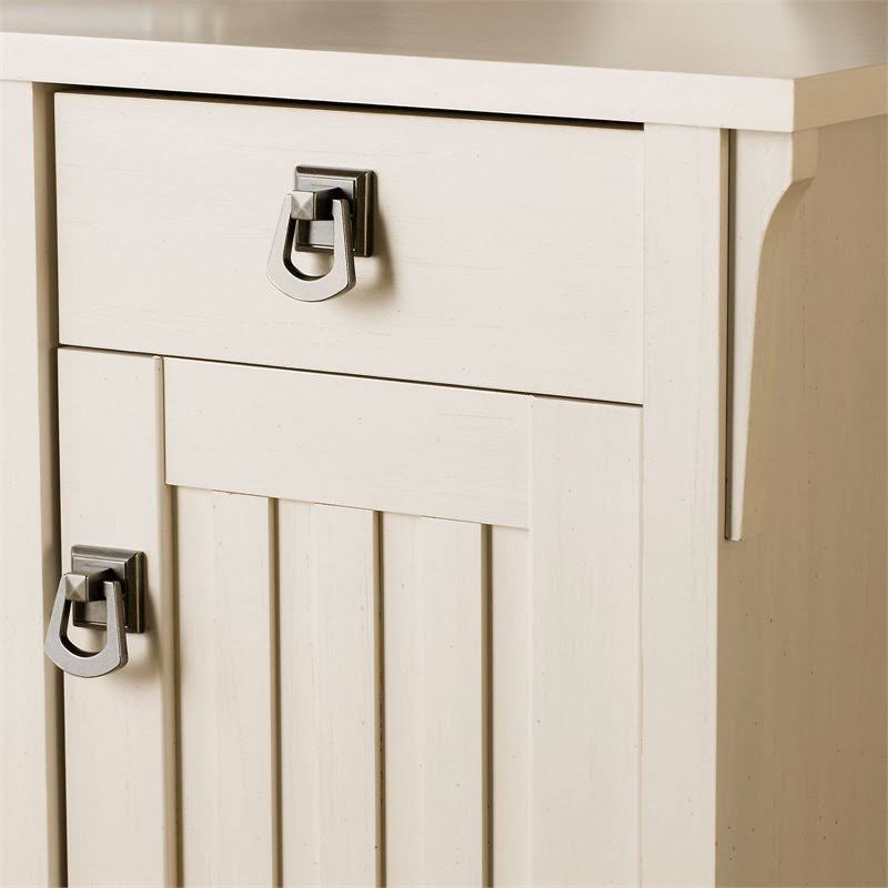 Antique White L Shaped Desk with Storage D27382