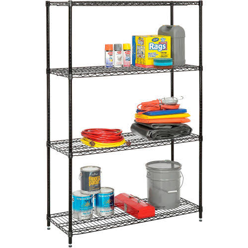 Black Epoxy Wire Shelving Unit V80469