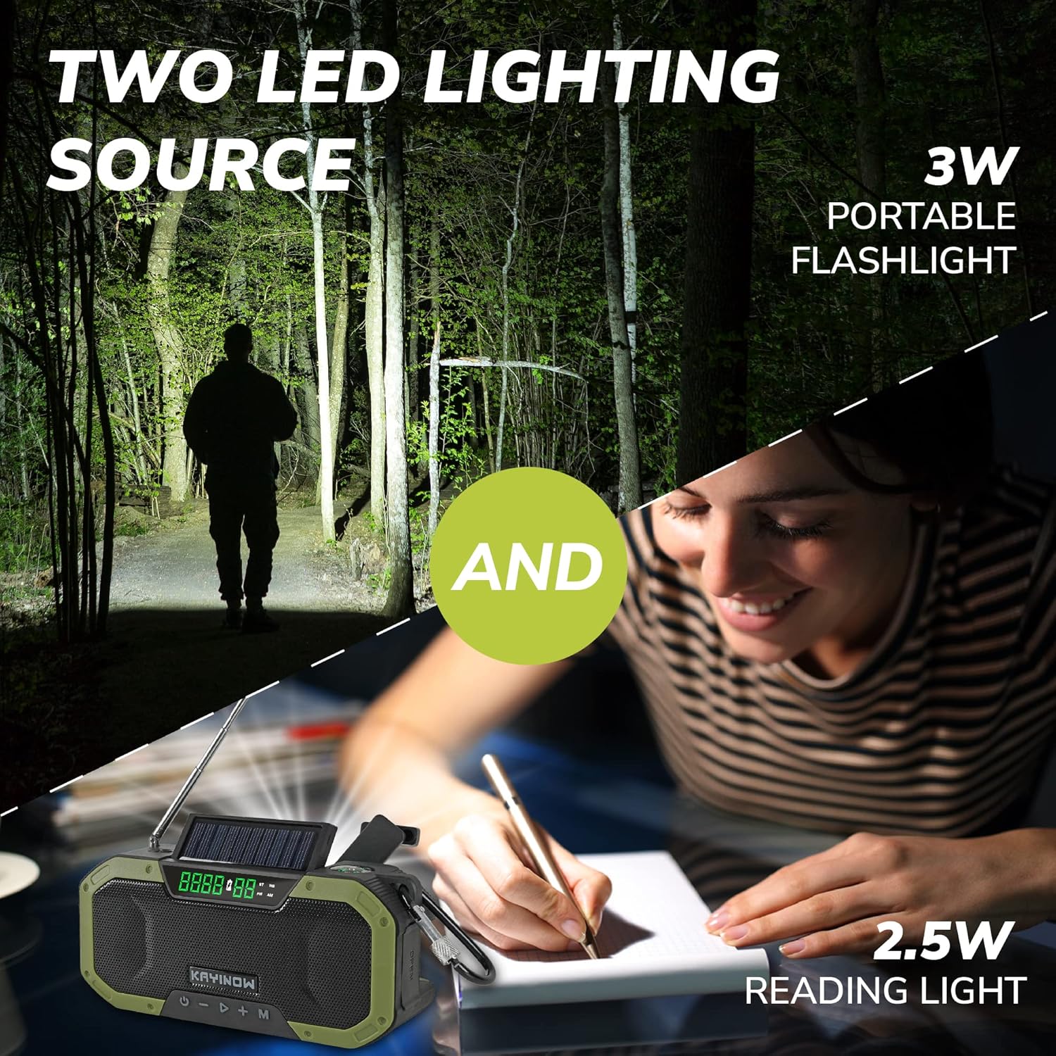 Solar Powered Emergency Radio with Flashlight S86328