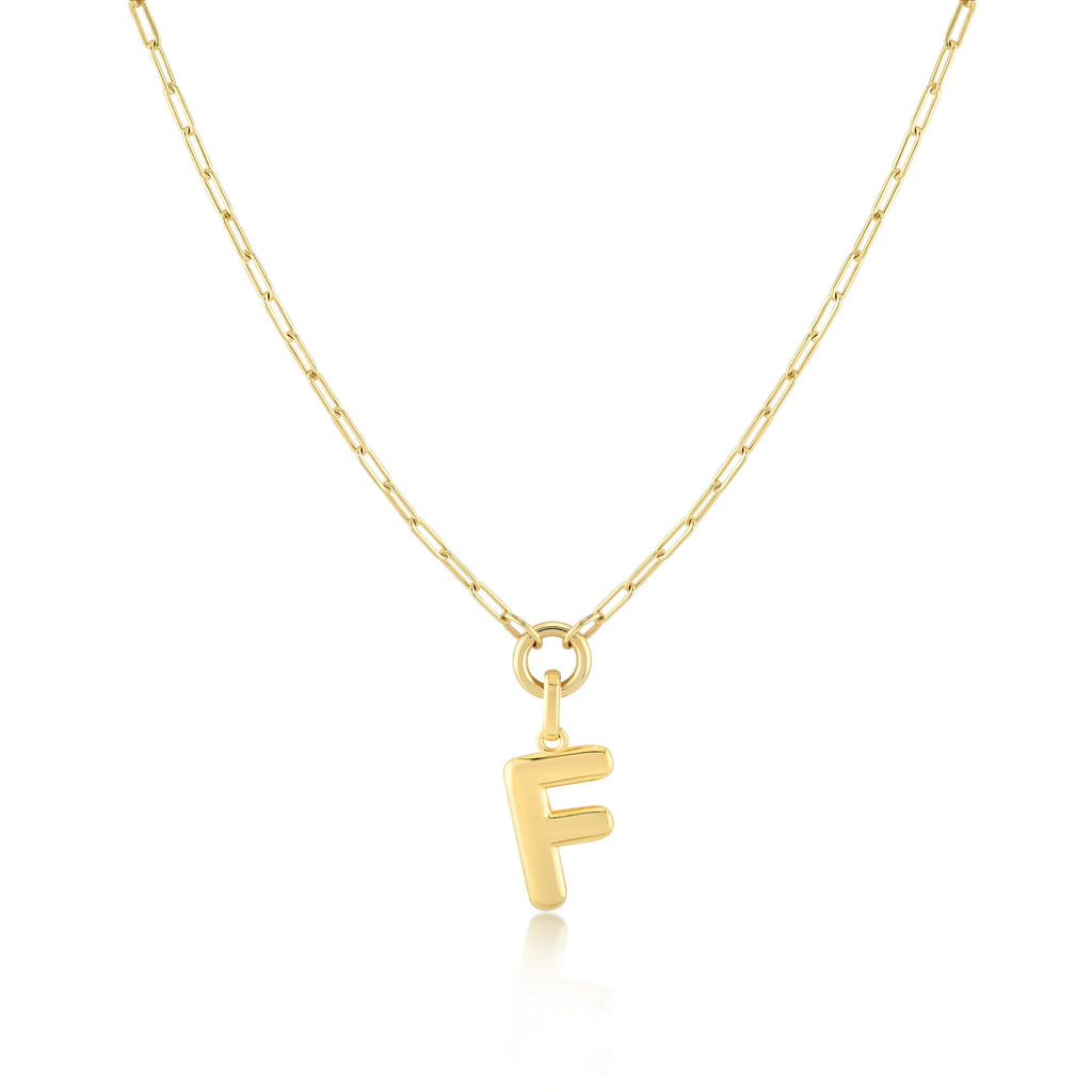 Gold-Filled Initial Necklace with A-Z Pendant Paperclip Chain H27224