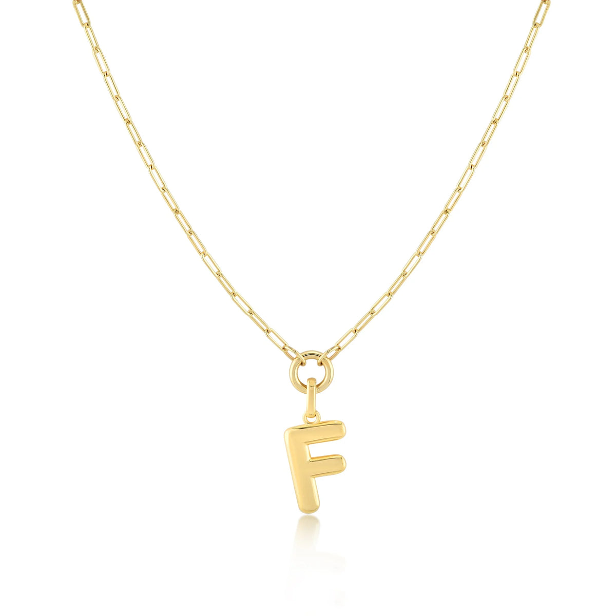 Gold-Filled Initial Necklace with A-Z Pendant Paperclip Chain H27224
