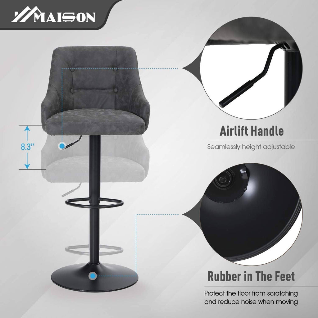 Brown Faux Leather Swivel Bar Stool Y5085