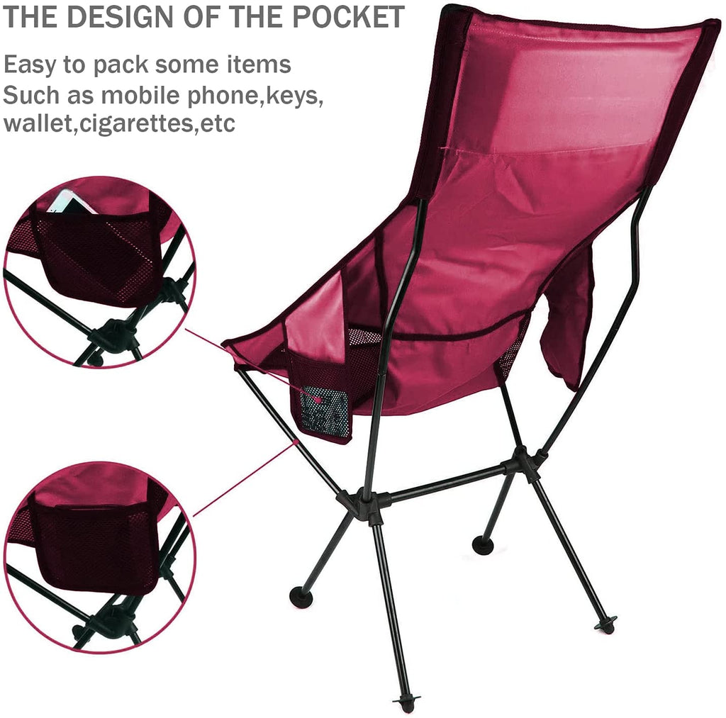 2 Pack Portable Camping Chairs with Carry Bag Q57336