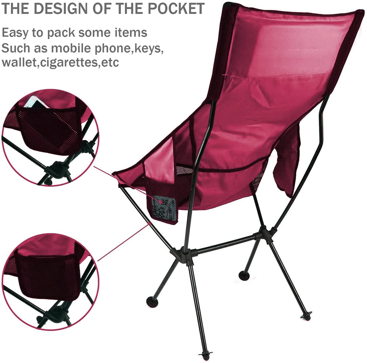 2 Pack Portable Camping Chairs with Carry Bag Q57336