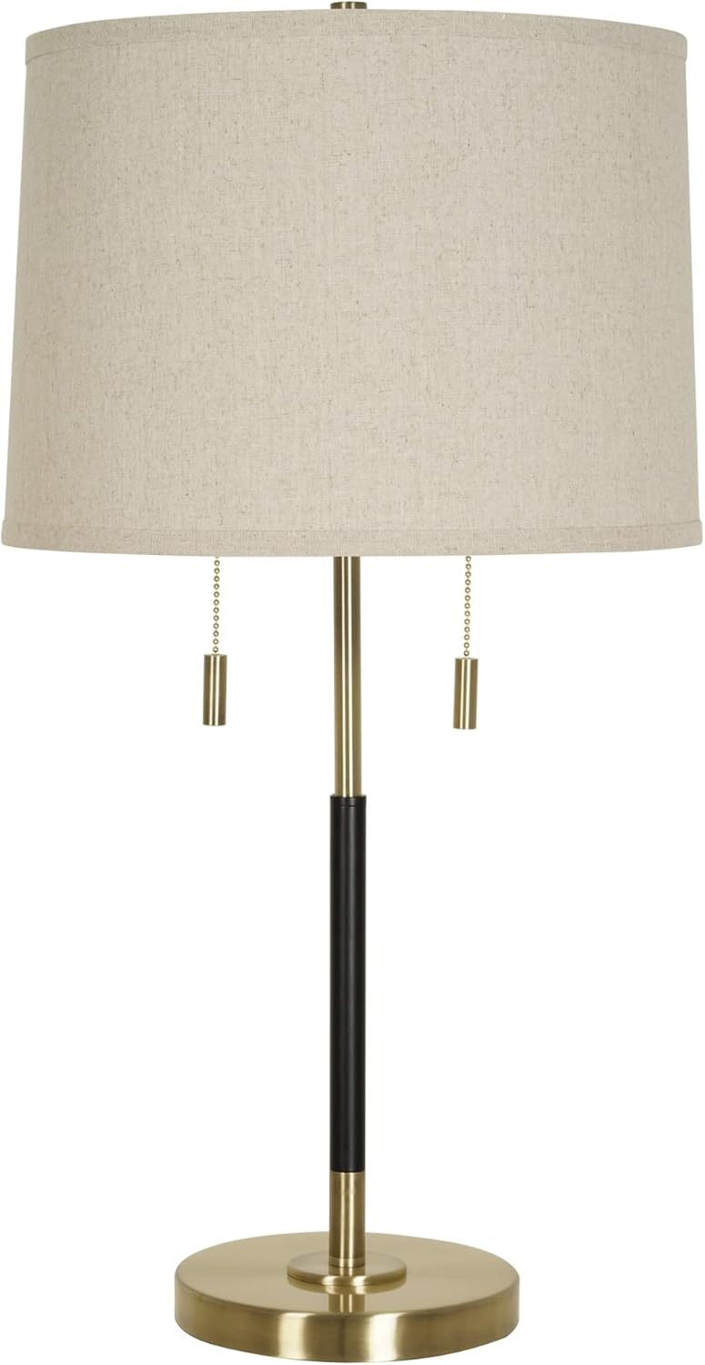 Black & Antique Brass 2-Light Table Lamp Z9035