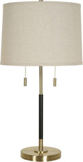 Black & Antique Brass 2-Light Table Lamp Z9035