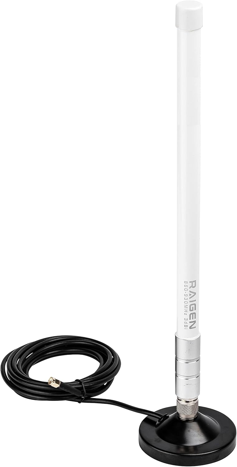 Fiberglass Antenna & Magnetic Base, N-Male & SMA Male Connector 6.5ft Cable for 915Mhz Hotspot Miner (5.8 dbi) J9862
