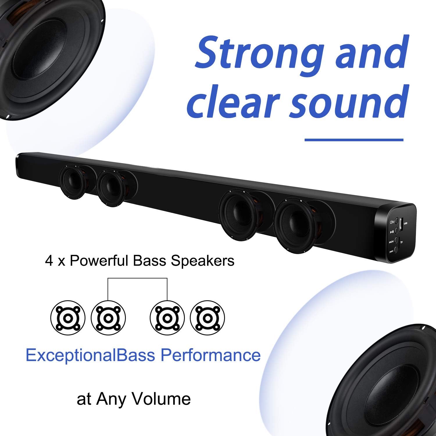37-Inch Sound Bar with 4 Driver Speakers F455952