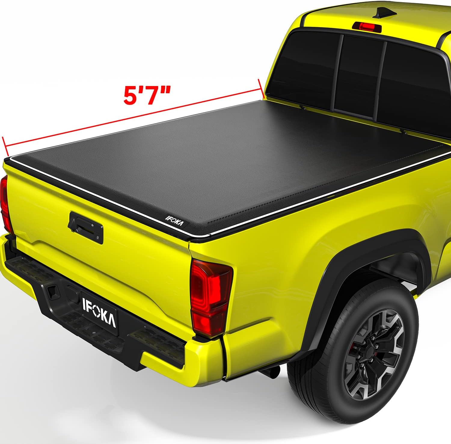 Truck Bed Tonneau Cover Soft Roll Up with Reflective Strip O802882