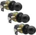 5 Pack Stainless Steel Passage Door Lock Black Interior Door Knobs D670