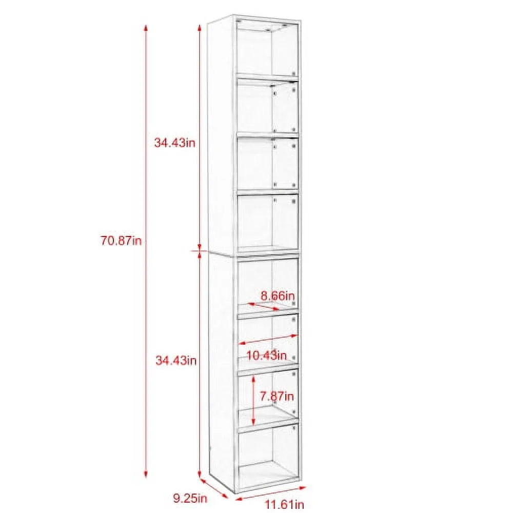 8-Tier Media Tower Rack with Adjustable Shelves R88906